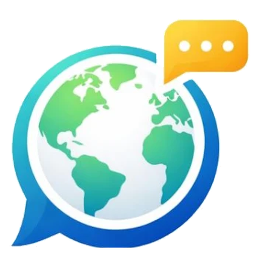 HEYID logo: a globe inside a speech bubble